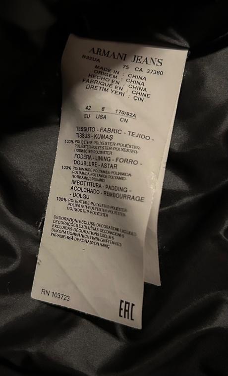 Armani bunda m čierna originál, armani,m