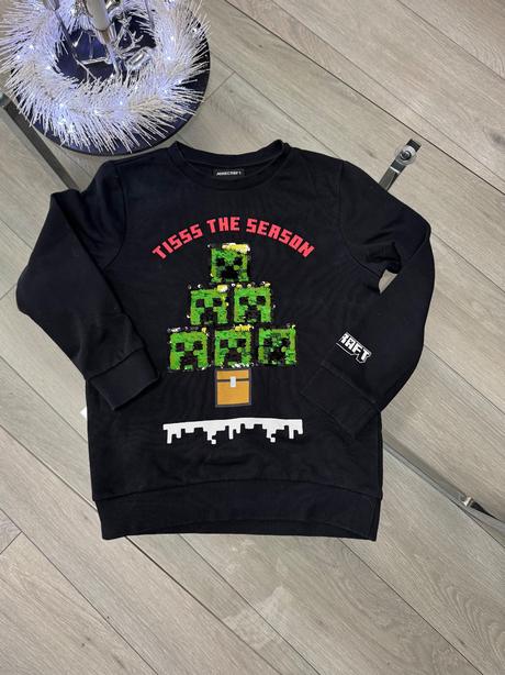 Mikina minecraft vianocna, h&m,134
