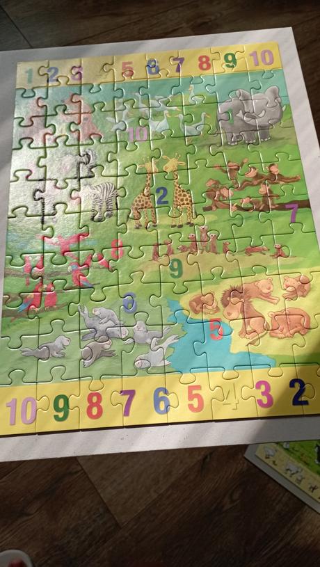 Puzzle zvieratká a číslice,