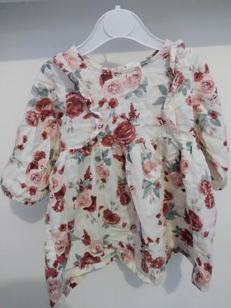 Kvetinové bavlnené šaty, h&m,74