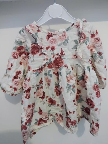 Kvetinové bavlnené šaty, h&m,74