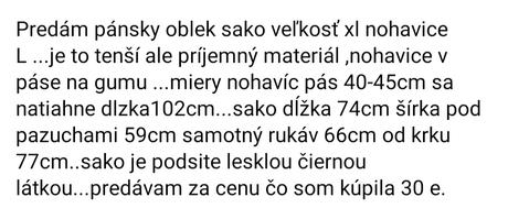 Pánsky oblek, xl