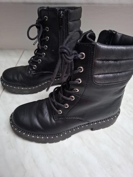 Čižmičky pre dievčatka,  čierne  veľ.34, graceland,34