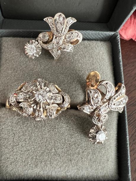 Starozitna suprava zlato a diamanty, 