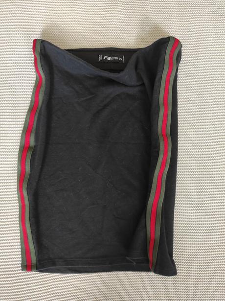 Čierna minisukňa s červeno-zeleným pásikom, fishbone,xs