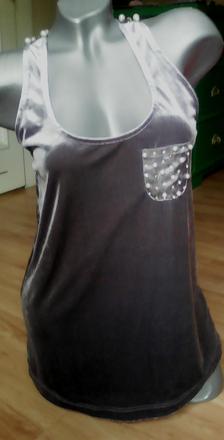 Hodvabna bluzka - tunika s perlami, m