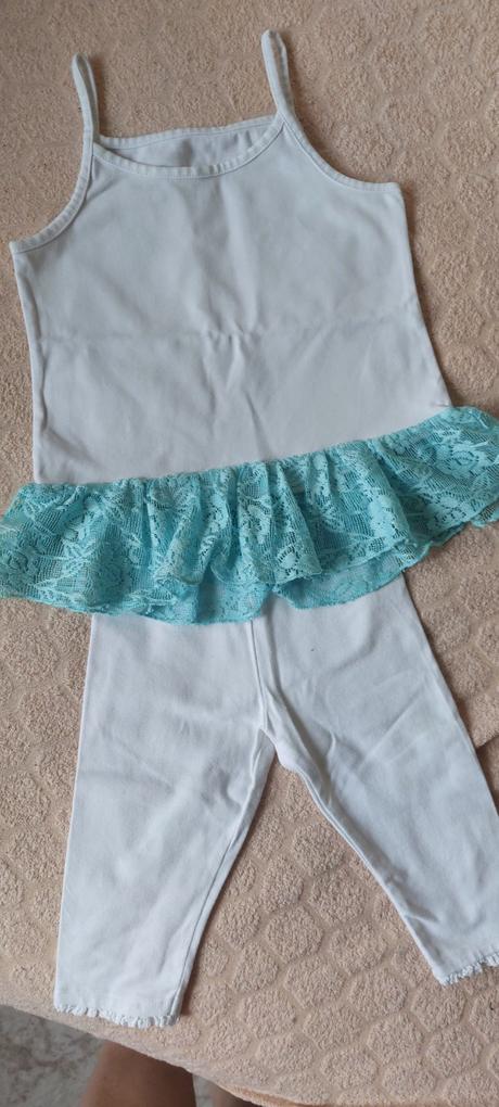 Tielko s cipkou +next biele leginky, 86