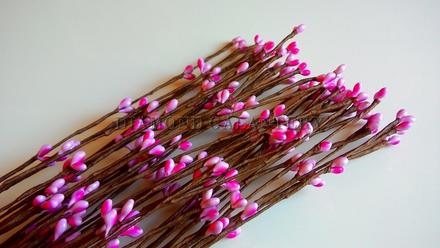 Ozdobné bobuľové vetvičky 40 cm ružové, 