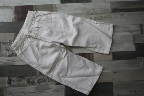 Biele plátené 3/4 nohavice, next,110