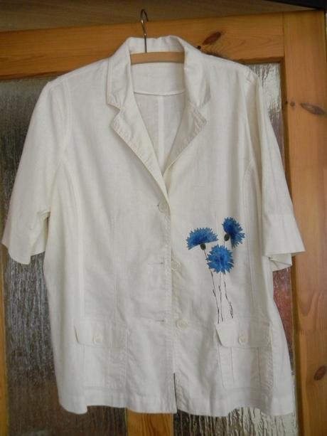 Biele ľanové letné  sáčko/blúzka, 50