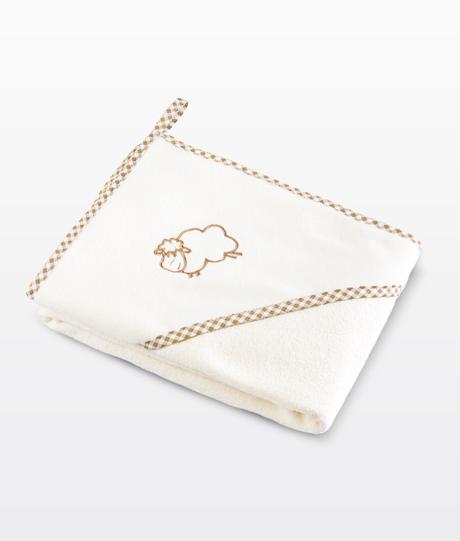 Sensillo detská osuška s ovečkou 80x80 cm bežová,