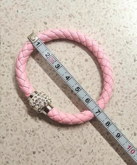 Dámsky náramok z umelej kože, ružový, 