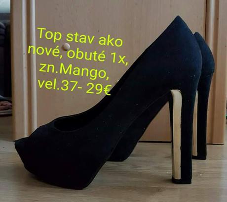 Čierne sexi lodičky na platforme, mango,37