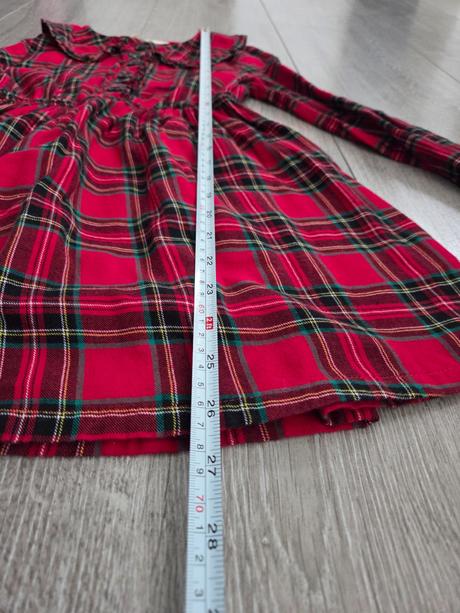 Vianočné červené šaty kockavé, 134