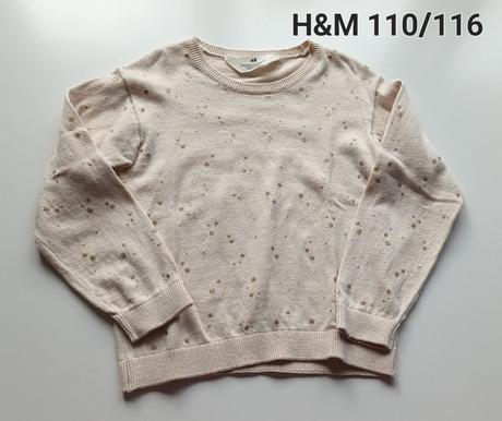 Svetrik h&m 110/116 so zlatymi hviezdickami, h&m,110