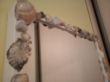 Handmade mušľové zrkadlo, 