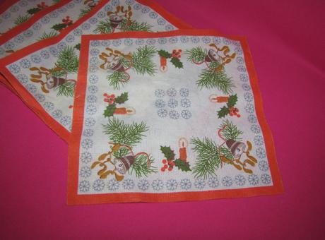 Retro vianočné obrúsky - prestieranie 4 ks, 