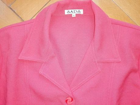 Lososový elegantný predĺžený blejzer - min. nosený, xl