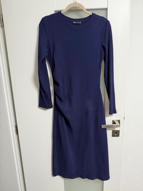 Pružné oceľovomodré šaty zara, zara,l