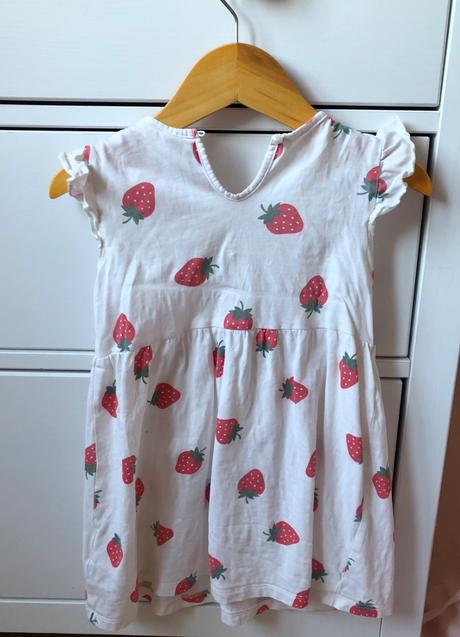 Biele jahodové šaty h&m, 98, h&m,98
