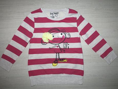 Pásikavá mikina s dievčatkom a kvetom, young dimension,122