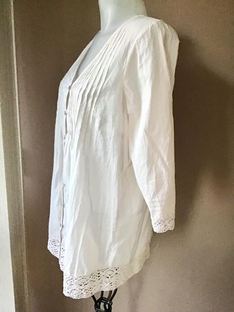 Krasna bavlnena letná bluzka s krajkou/w, 44