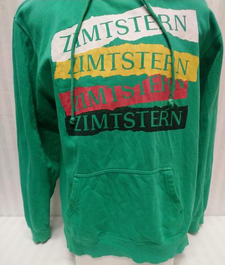 Pánska zelená mikina klokanka s nápismi, zimtstern, l