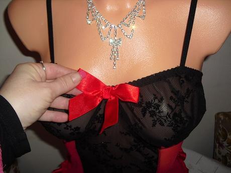 Sexy rouge korzetova kosielka, s