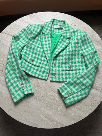 Krásne zelené sako - kratšie, amisu,l