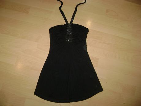 Top / minisaty so štrasom okolo krku, s