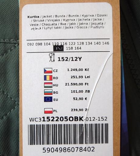 Zelená predĺžená bundička, coccodrillo,34 - s