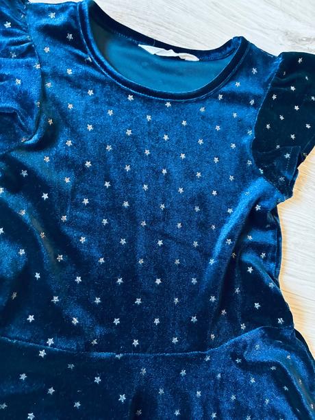 Krásne šaty so striebornými hviezdičkami, h&m,122