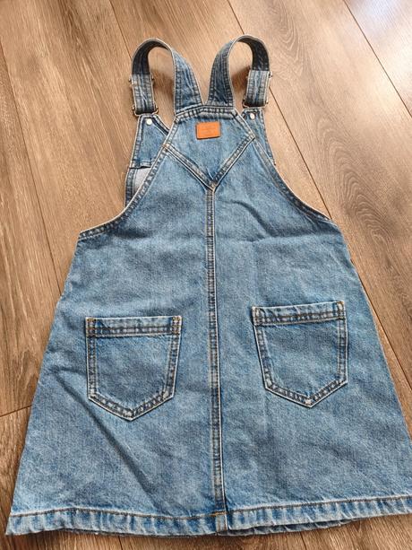 Riflová sukňa na traky, zara,134