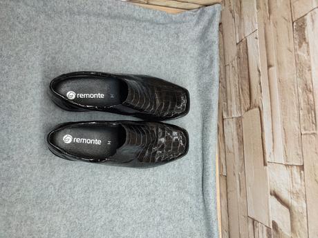 Remonte - rieker 39 - čierne dámske kožené topánky, rieker,39