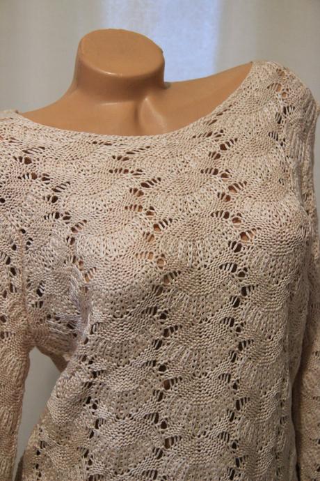 Bledo ružový pletený sveter, l, l