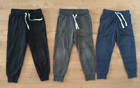 H&m tenké tepláčiky 3ks, veľkosť 116, h&m,116