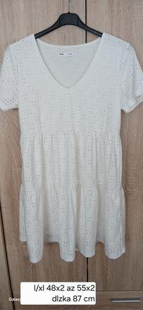 Damske biele letne madeirove saty xl, sinsay,xl