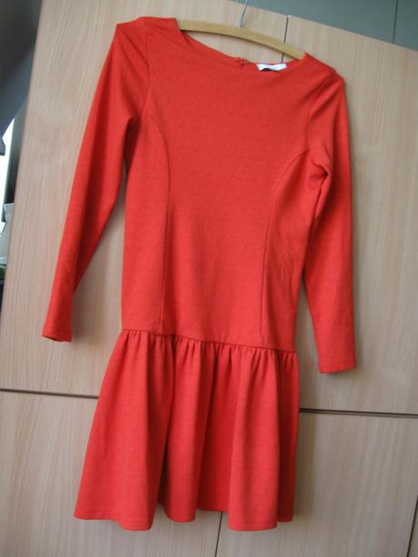 Dámske jarné/jesenné červené šaty, 36, 36