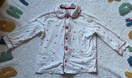 Biele srdiečkové bavlnené pyžamo, h&m, 98/104, h&m,98