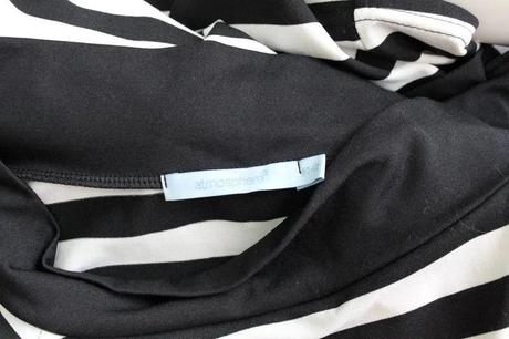 Štýlové čiernobiele pruhované tričko s lodičkovým, atmosphere,m