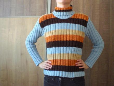 Farebný vlnený rolák veľ. m/l - top stav, l