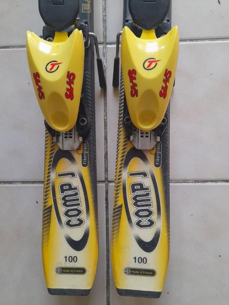 Žlté lyže rossignol comp j 100, rossignol,100-109 cm