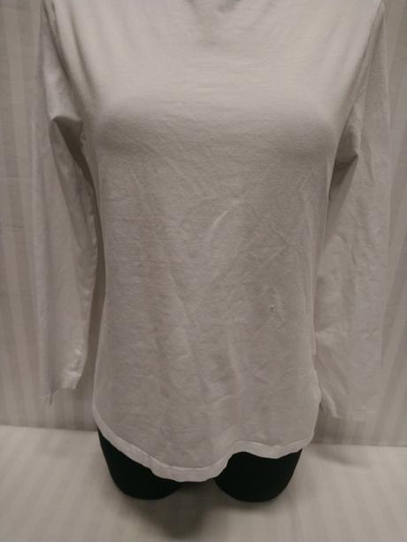 Dámsky elastický biely top s rolákovým golierom, l, l