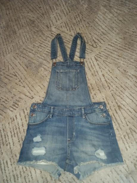 Dzinsove kratasy s trakmi, h&m,158
