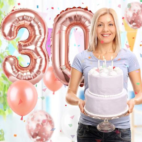 Balónový set 30 rose gold, 