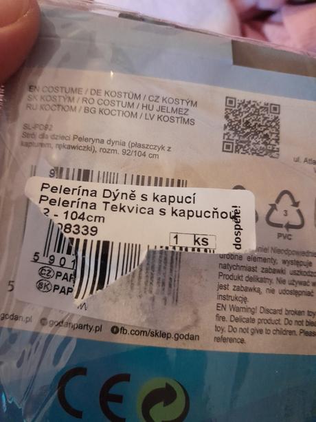 Karnevalový / halloween kostým 92 - 110, 