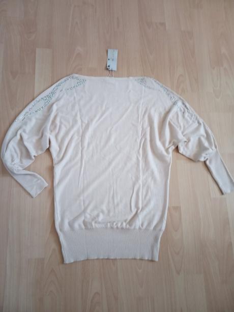 Predĺžený pulover s kamienkami, l