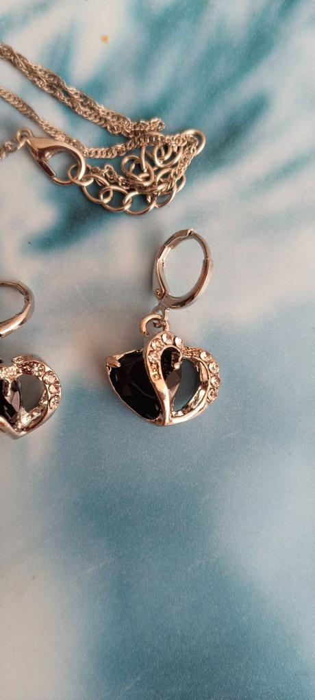 Súprava šperk, syntetický onyx  čierny kameň, 