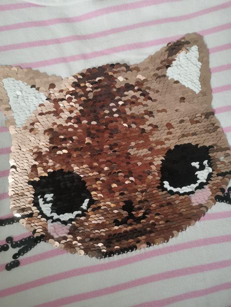 Tričko s otočnými flitrami, h&m,134