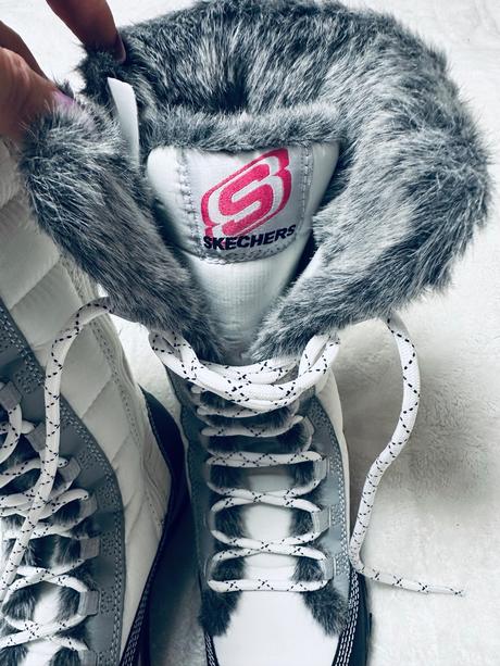 Biele snehule s kožušinkou zn. skechers originál, skechers,38 / 39
